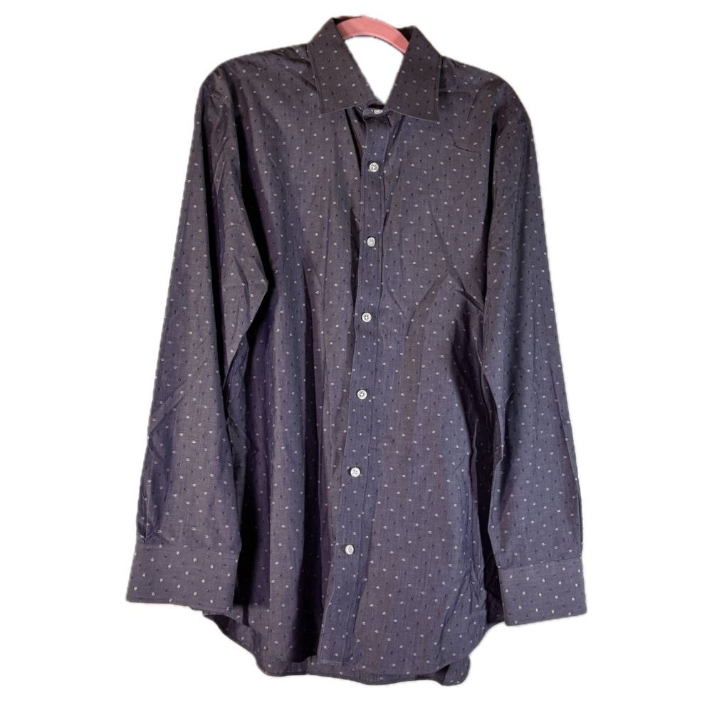 Bonobos Italian Shirting Tailored Slim Fit Navy Floral Geometric Dress Shirt